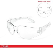 CLEAR SAFETY GLASSES GOGGLES EN166 ANSI Z87.1 IMPACT SCRATCH RESISITANT WORK PPE