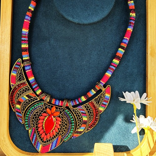 3Pcs/Set Retro Bohemian Necklace Braided Rope Leisure Necklace Gift - Picture 3 of 12