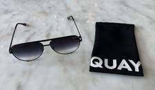 Quay High Key 126 Aviator Sunglasses Black Gradient CAT3 Lens