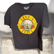 T-shirt graphique Guns N' Roses emblème classique unisexe petit coton noir