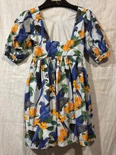 Molo Girls' Floral Birds Dress 146/152  100% Organic Cotton