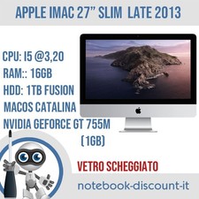 Apple iMac 27"  Late 13Cpu i5  Ram 16gb HDD 1Tb Fusion  A1419 VETRO SCHEGGIATO