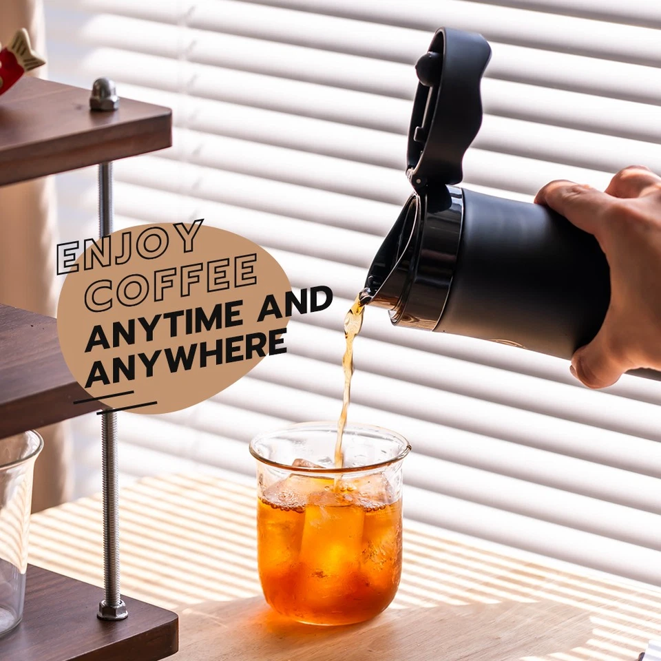 Portable French Coffee Press 320ml Coffee Tea Maker Portable Stainless Steel - Image 3 of 4