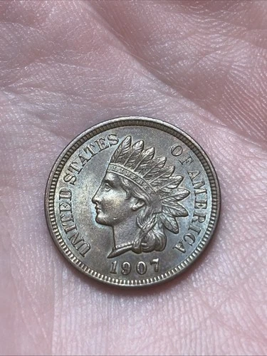 1907 Indian Head Cent Uncirculated Brown Toned