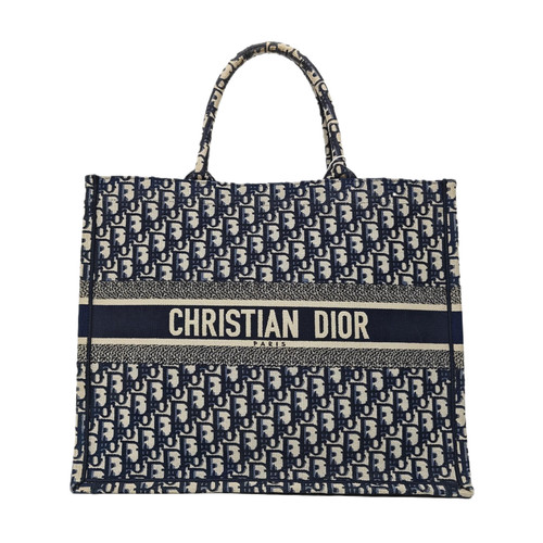 Dior Book Tote Hand-Embroidered Monogram Large Capacity - Very Good #168BFOE