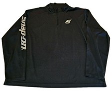 Snap On Tools Pullover Shirt Mens XL Black 1/4 Zip Logo Spellout Polyester