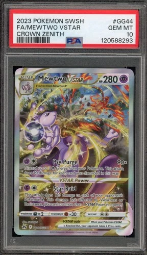 Pokemon Mewtwo VSTAR Crown Zenith Galarian Gallery Full Art #GG44 PSA 10