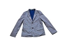 Mini Boden Jacket Boys Size 11/12 Large Blazer Striped Lined Preppy Blue/White