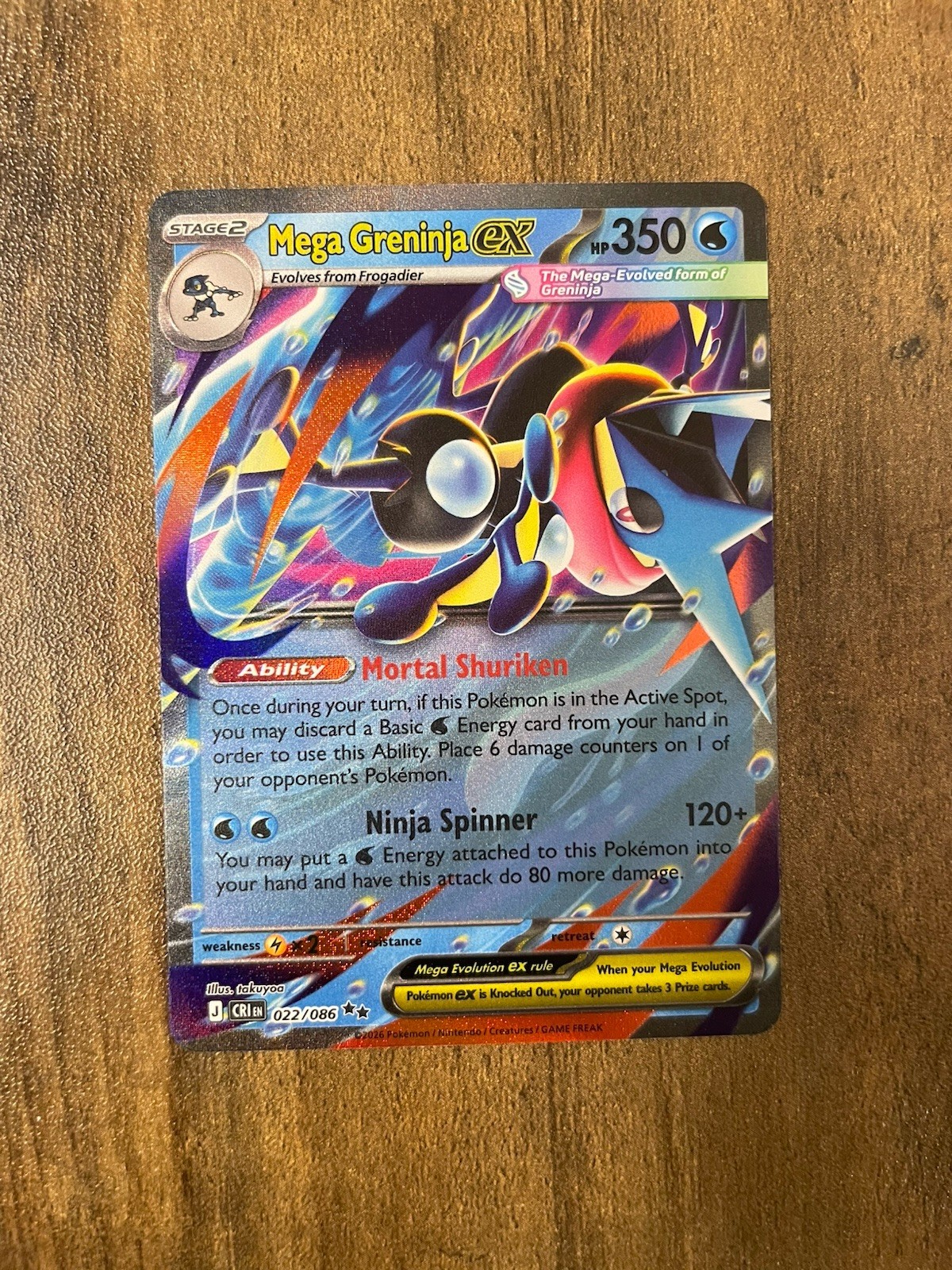 Mega Greninja ex 22/86 Double Rare Pokemon Chaos Rising NM