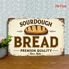 Vintage Sourdough Bread Tin Metal Signs Home Décor Farmhouse Kitchen with Antiqu