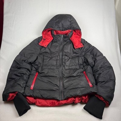 Bally Switzerland Mens Black Red Hooded Puffer Jacket Made in Italy Size 40 US