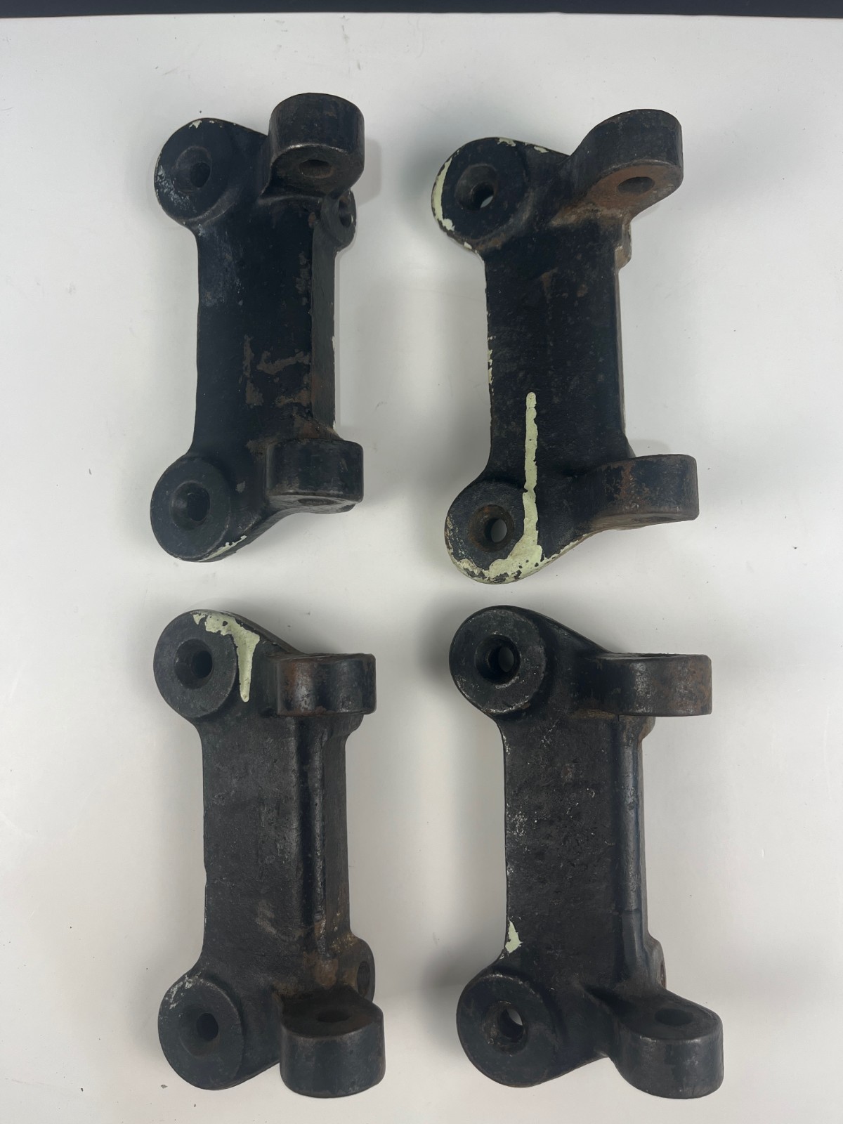 Antique Workbench Lab Table Kitchen Island Swing Stool Seat SET 4 BRACKETS IRON