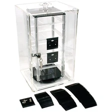 Revolving Rotating Jewelry Display Case 8.5" with 100 2" Black Earring Cards
