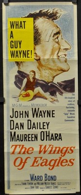 Flügel Von Eagles 1957 Orig 14X36 Film Poster John Wayne Maureen O'Hara Dan