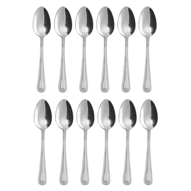 Bead Pattern Dessert Spoons Sunnex Pack of 12 Restaurant Cutlery 193mm