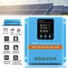 4800W 100A MPPT Solar Charge Controller 12V/24V/36V/48V Battery PV Regulator USB