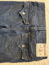 True Religion Ricky Straight Jeans Mens 32 Made In USA Dark Wash