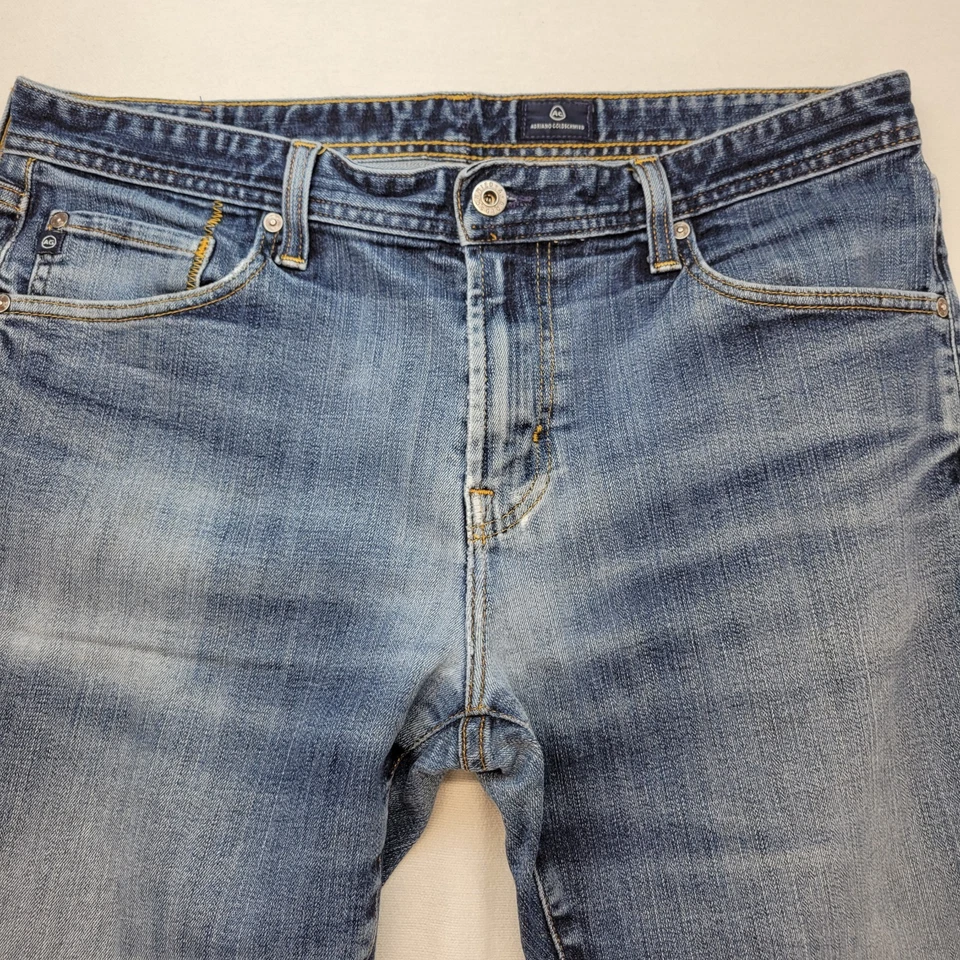 Pantalones de mezclilla AG Adriano Goldschmied para hombre 36x32 azul graduado lavado oscuro a medida Foto 2 de 4