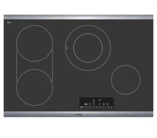 = Bosch 800 Series 30" Built-In Electric Cooktop w/ 4 Elements Steel Frame Black