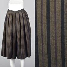 XS 1990s Wide Leg Culottes VTG 90s Wide Leg Capris Pleated Knee Length Shorts