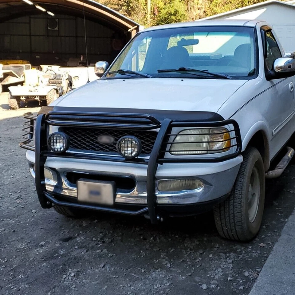 Protector de cepillo de parrilla negro de acero para Ford 1997-04 Expedition F-150 F-250LD Heritage Foto 3 de 4