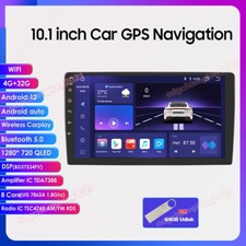 Double 2 Din 10.1" Android 13 8Core Car Stereo GPS Radio WiFi CarPlay 4GB 32GB