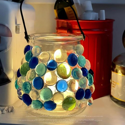 100 Pcs Glass Gem Stones for Aquarium, Decorative Glass Rocks for Vase Filler - Picture 5 of 7