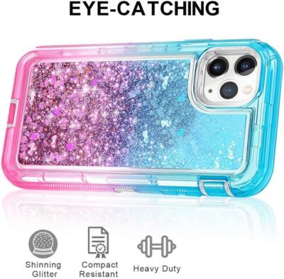 NEW Case for IPhone 14 PRO MAX Plus Glitter Liquid Protective Quicksand Gradient