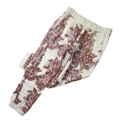 NWT J.Crew Seaside Pant in Ivory Iridescent Sequin Linen Cotton Pull-on 4