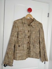 Ashley Brooke Designer Mode Brown Mix Tweed Style Smart Formal Blazer Uk 14