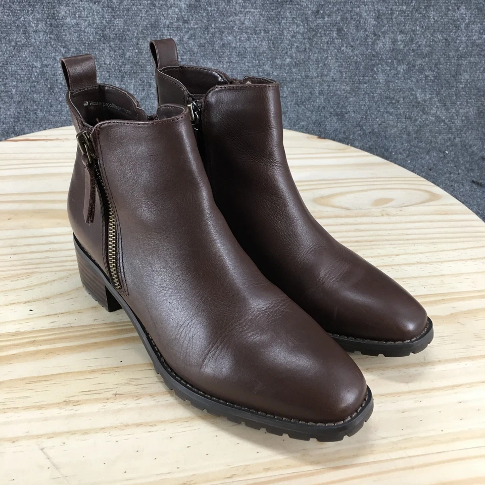 Botas Blondo Femininas 7.5 M Samara Botas Impermeáveis Marrom Puxar Tornozelo Top Bloco - Imagem 3 de 4