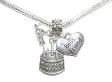 Best Friend Happy Birthday Charm Pendant European Bracelet Necklace Jewelry Gift