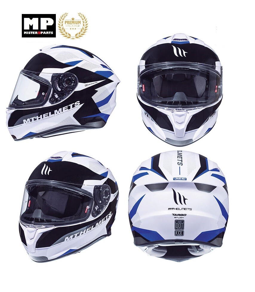 Casque MT Targo Enjoy intégral bleu avec écran Pinlock Ready pour une visibilité parfaite sans buée