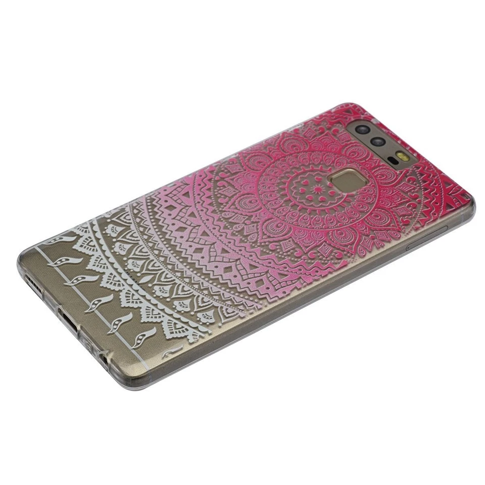Henna Cover per Huawei Mate 9 Custodia Protettiva IN Silicone Astuccio Sole Pink - Immagine 4 di 4