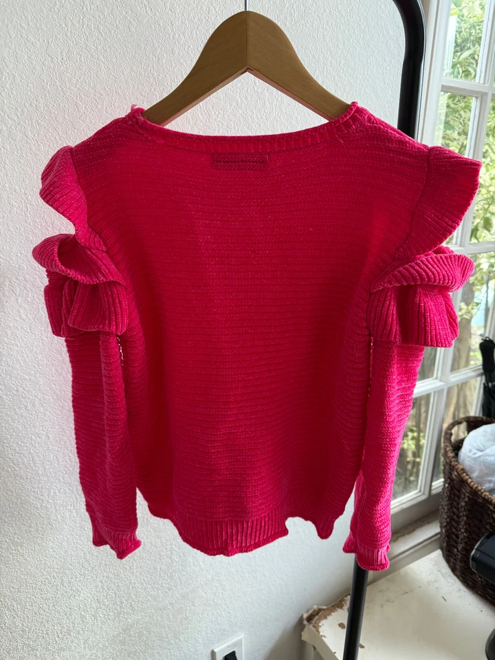 Suéter Marks & Spencer M&S de malha meninas crianças rosa fora do ombro 10-11 anos - Imagem 2 de 4