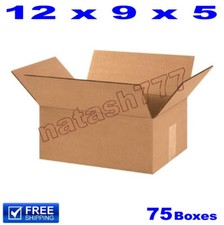 75 - 12x9x5 Cardboard Boxes Mailing Packing Shipping Moving Corrugated Carton