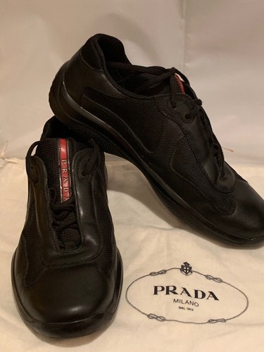 mens black prada sneakers