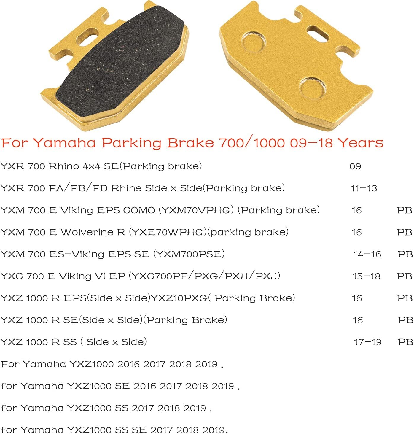 FA497 Brake Pads Ceramic Replace Brake Pads Kits For Yamaha YXZ1000 SS