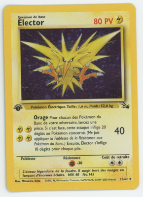 FRENCH Elector/Zapdos 15/62 1st Edition Near Mint Holo Rare Fossil