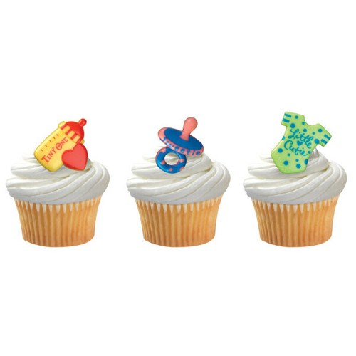 New Baby Shower Cupcake Rings One Dozen Baby Icons Ebay