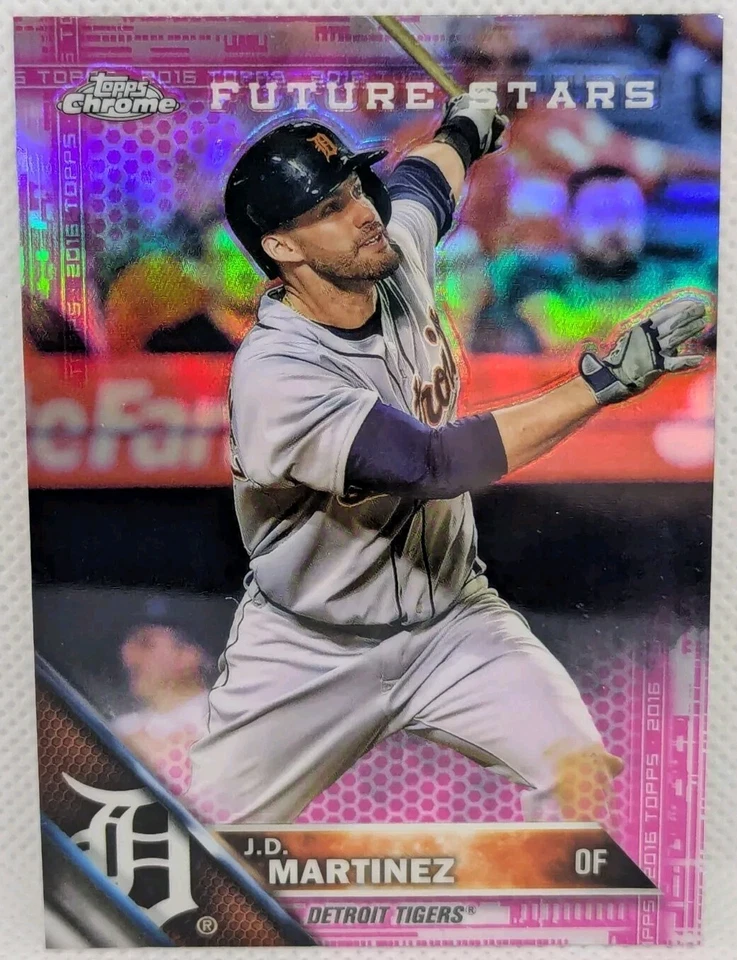 J.D. MARTINEZ 2016 Topps Chrome PINK REFRACTOR #4 Detroit TIGERS - Image 3 of 4