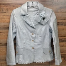 Hubert Gasser Women’s Size 44 100% Silk Blazer Jacket Flower Made in Italy