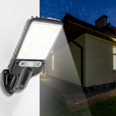 Solar Motion Sensor Wall Light - Dusk to Dawn Outdoor Lamp with Remote Control