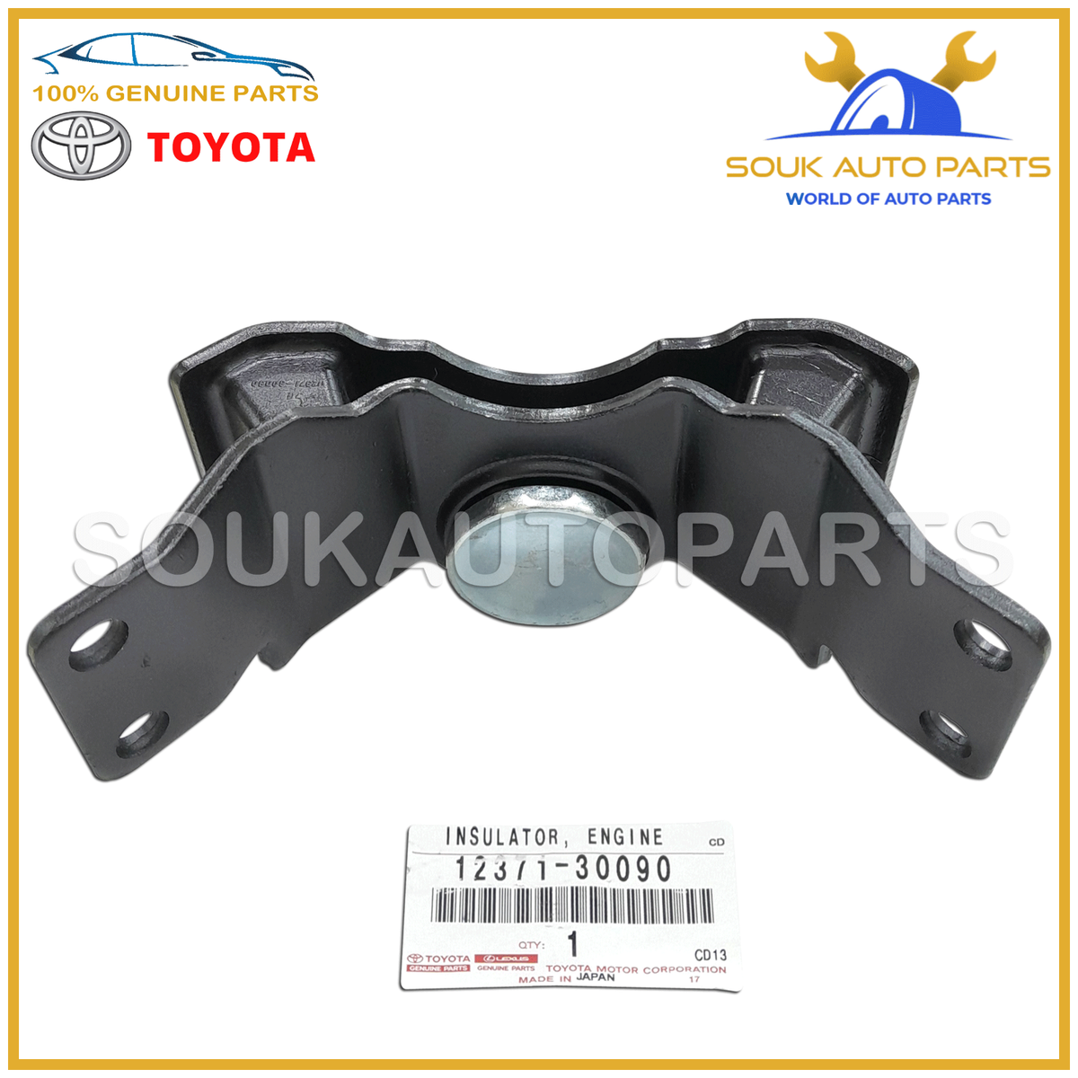 12371-30090 Genuine Toyota INSULATOR, ENGINE MOUNTING, REAR NO.1
