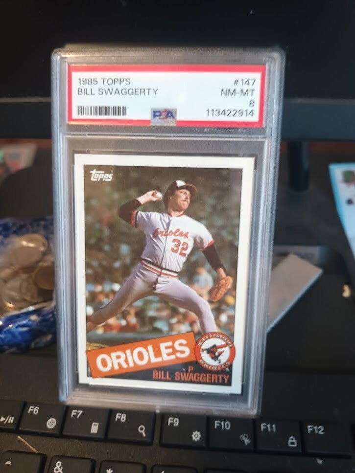 1985 Topps Bill Swaggerty Rookie Baltimore Orioles #147 psa 8 pop 5