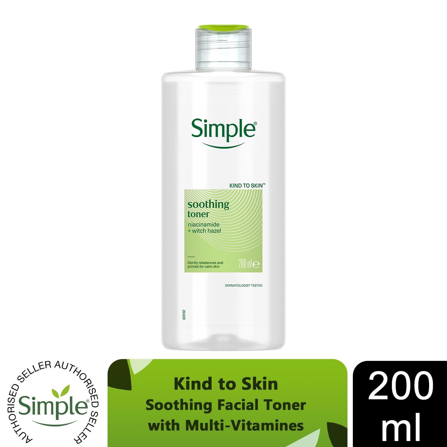 6 x 200ml Simple Kind to Skin Soothing Facial Toner Alcohol Free - Image 5