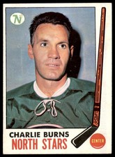 1969-70 Topps #129 CHARLIE BURNS  Minnesota North Stars  VG+ (Light Crease Bot)
