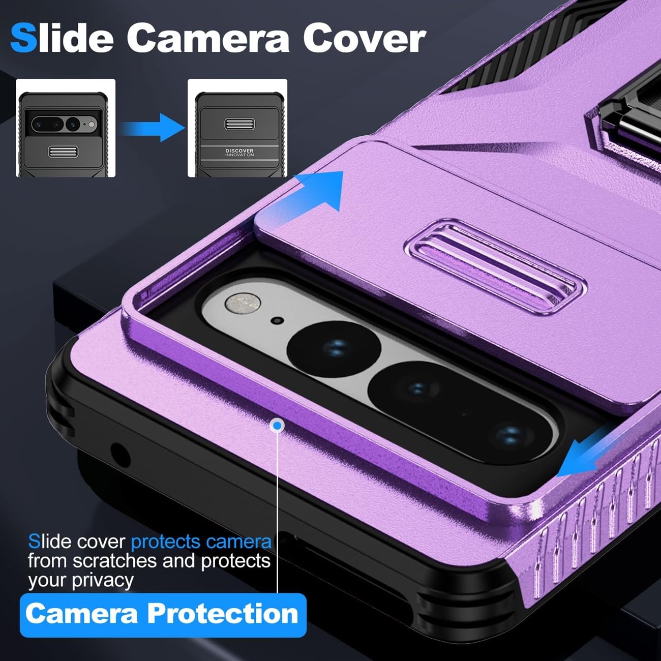 Coque pour Pixel 7 Pro Google 7 Pro GE2AE cache caméra coulissant antichoc