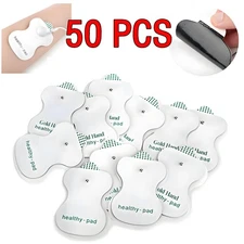 50 PCS Snap On Replacement Pads For Pulse Massager + Electrode Tens Unit US