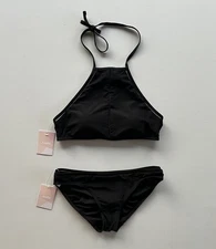 Andie Swim NEW Swimsuit Set Bikini Black Top Size Medium - Bottom Size Small